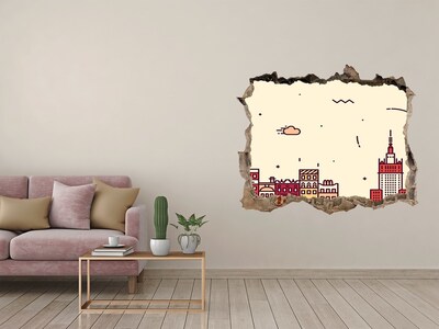 Sticker buco nel muro La città dietro le mura