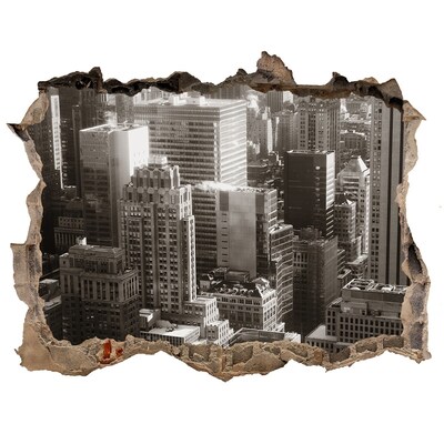 Sticker buco nel muro Vista della città da un buco nel muro