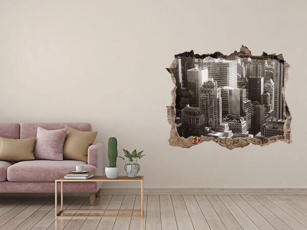 Sticker buco nel muro Vista della città da un buco nel muro