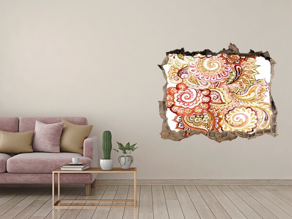 Adesivo buco nel muro Motivi colorati su uno sfondo di cemento