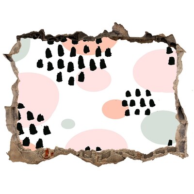 Finto buco nel muro 3D Un buco nel muro con macchie colorate