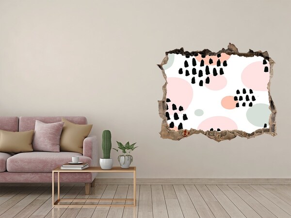 Finto buco nel muro 3D Un buco nel muro con macchie colorate