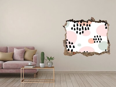 Finto buco nel muro 3D Un buco nel muro con macchie colorate