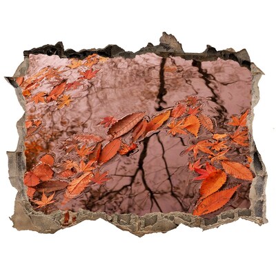 Adesivo buco nel muro Superficie dell'acqua autunnale