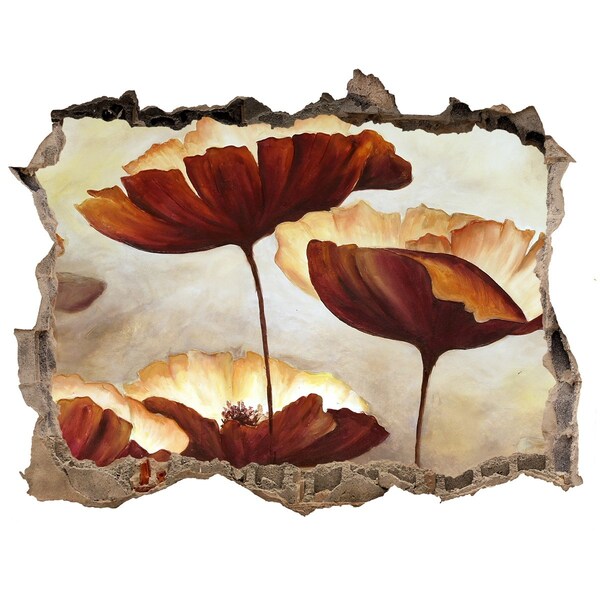 Sticker buco nel muro Un sogno floreale in un muro in rovina