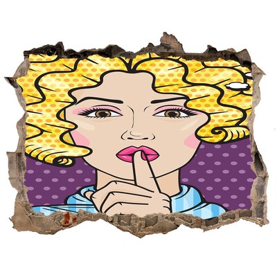 Finto buco nel muro 3D Una donna dal sorriso misterioso