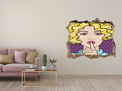 Finto buco nel muro 3D Una donna dal sorriso misterioso