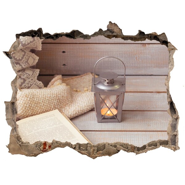 Adesivo buco nel muro Un angolo accogliente con una lanterna