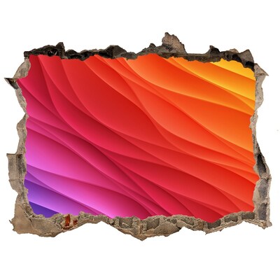 Finto buco nel muro 3D Un'onda di colore in un buco nel muro