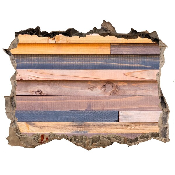 Finto buco nel muro 3D Parete di legno attraverso un foro