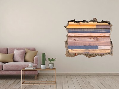 Finto buco nel muro 3D Parete di legno attraverso un foro