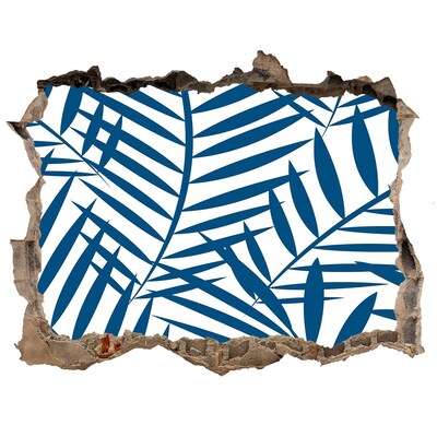 Sticker buco nel muro Foglie tropicali in un buco nel muro