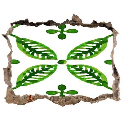 Sticker buco nel muro Pianta verde in un buco nel muro