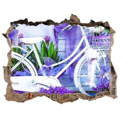 Sticker buco nel muro Una bicicletta in un giardino pieno di fiori