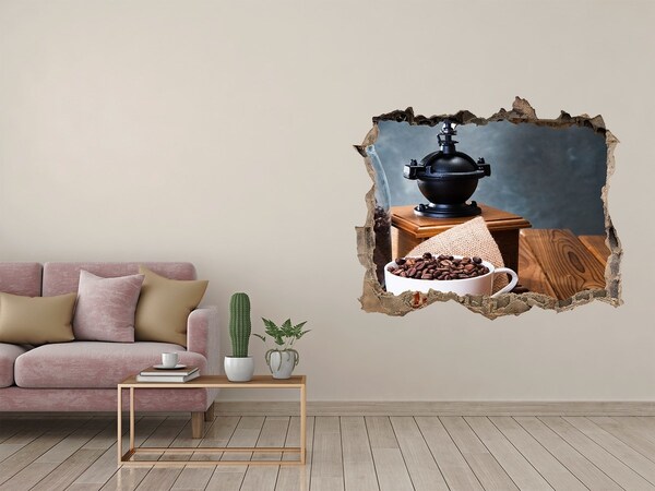 Finto buco nel muro 3D Caffè in un bar casalingo