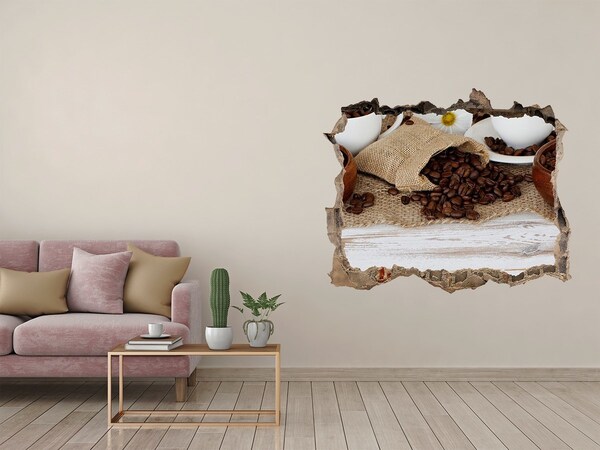 Finto buco nel muro 3D Caffè in un ambiente naturale