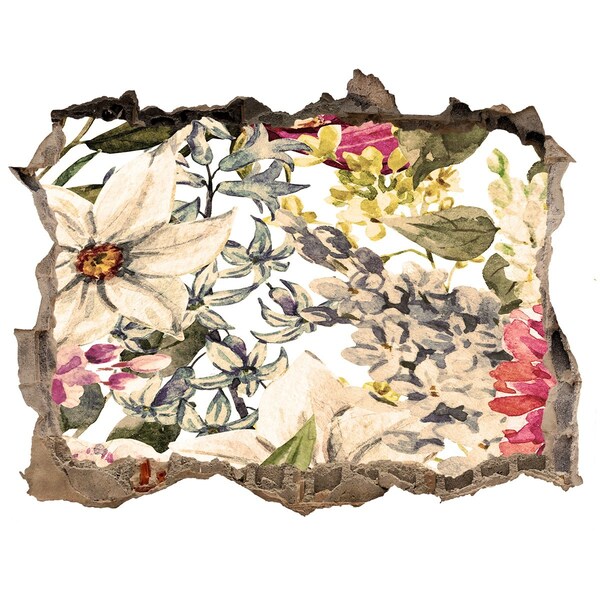 Adesivo buco nel muro Giardino fiorito dietro il muro