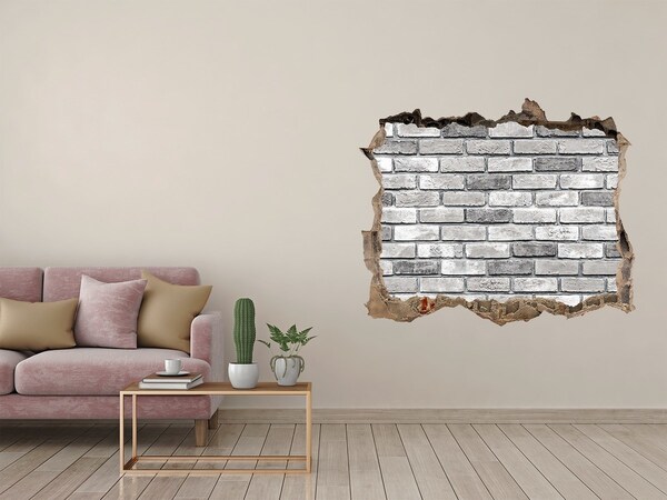 Sticker buco nel muro Un muro di mattoni in rovina