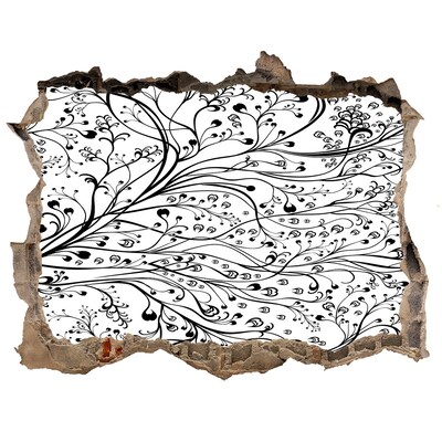 Finto buco nel muro 3D Motivo floreale sulla parete