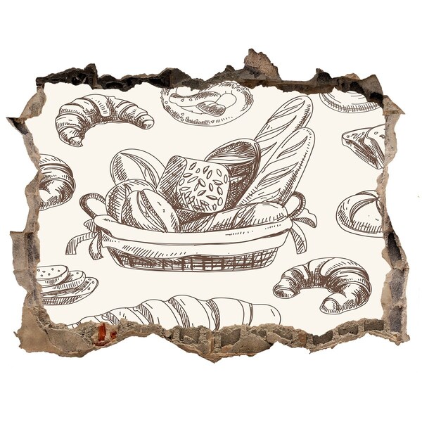 Sticker buco nel muro Cestino con il pane