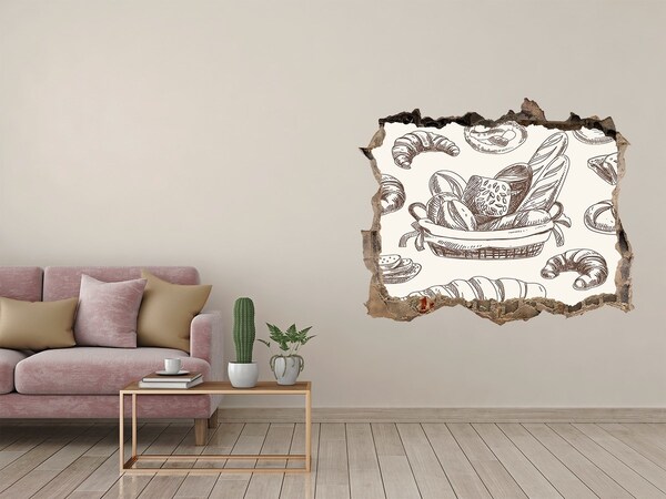 Sticker buco nel muro Cestino con il pane