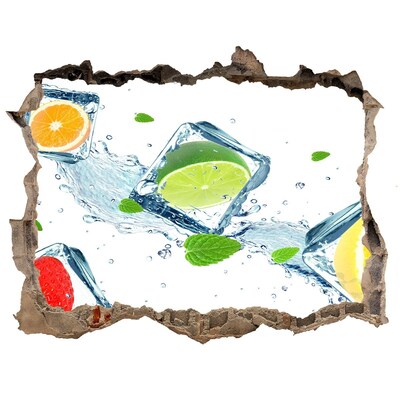 Finto buco nel muro 3D Un cocktail rinfrescante in un'atmosfera estiva.