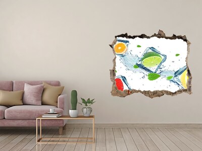 Finto buco nel muro 3D Un cocktail rinfrescante in un'atmosfera estiva.