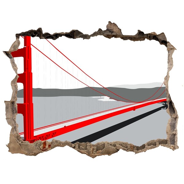 Finto buco nel muro 3D Golden Gate Bridge in California