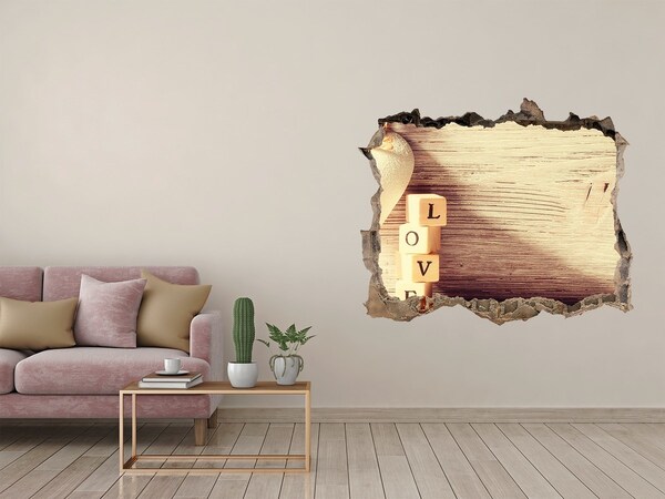 Adesivo buco nel muro Amore in un muro in rovina