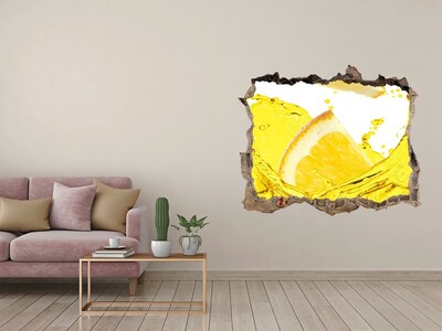 Finto buco nel muro 3D Cocktail al limone nel cemento