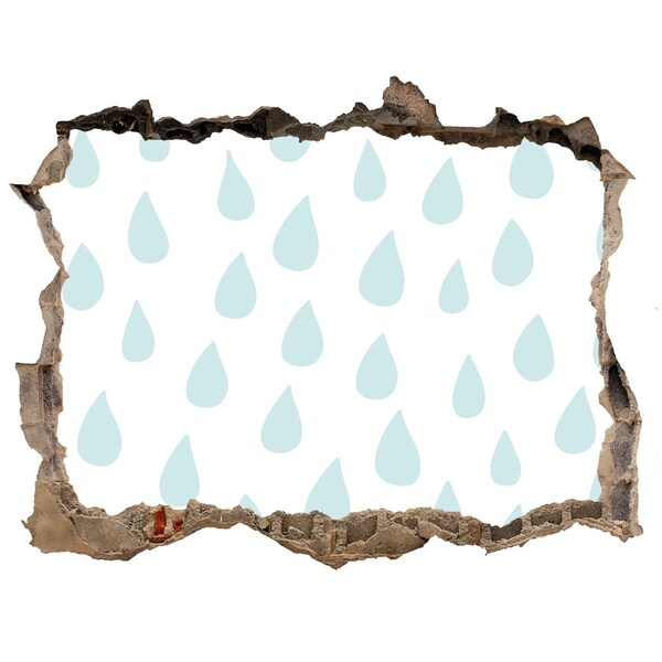 Adesivo buco nel muro Gocce di pioggia dietro il muro