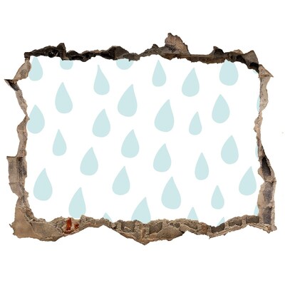 Adesivo buco nel muro Gocce di pioggia dietro il muro