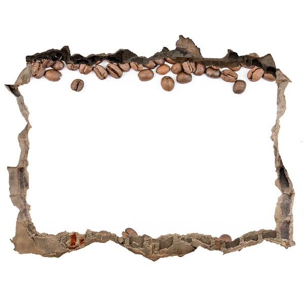 Sticker buco nel muro Muro rotto di chicchi di caffè