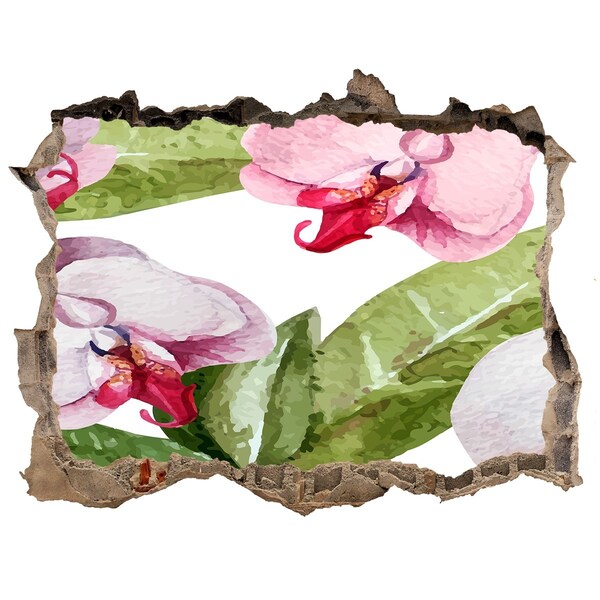 Sticker buco nel muro Un paradiso floreale dietro le mura