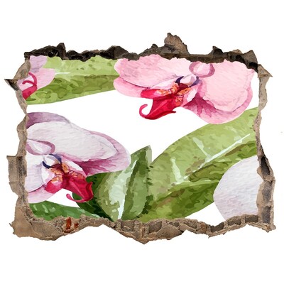 Sticker buco nel muro Un paradiso floreale dietro le mura