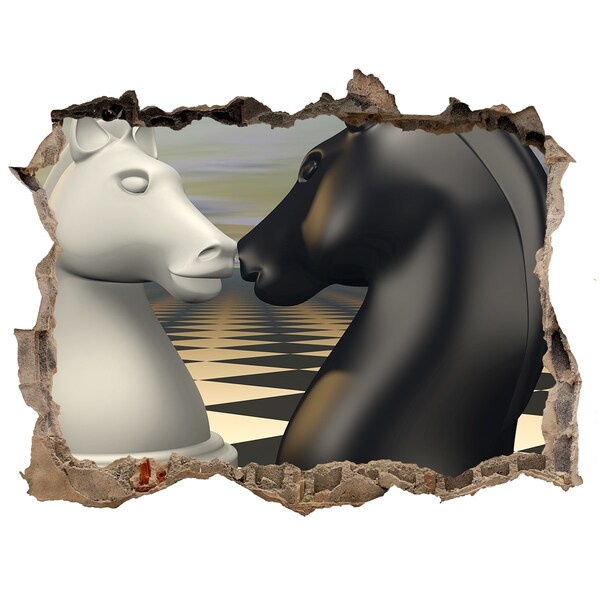 Sticker buco nel muro Scontro a scacchi