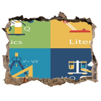 Adesivo buco nel muro La scienza in azione