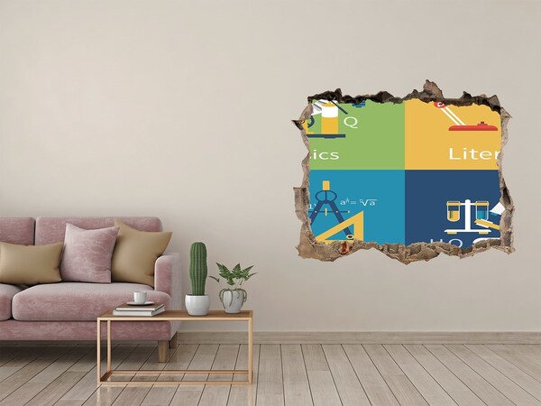 Adesivo buco nel muro La scienza in azione