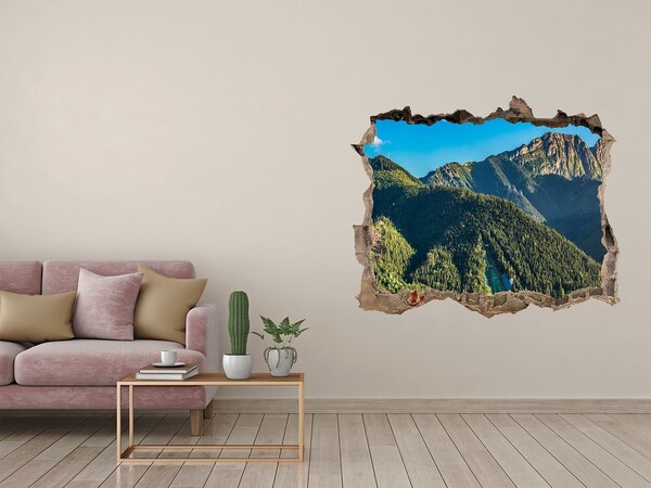 Finto buco nel muro 3D Paesaggio montano con valle
