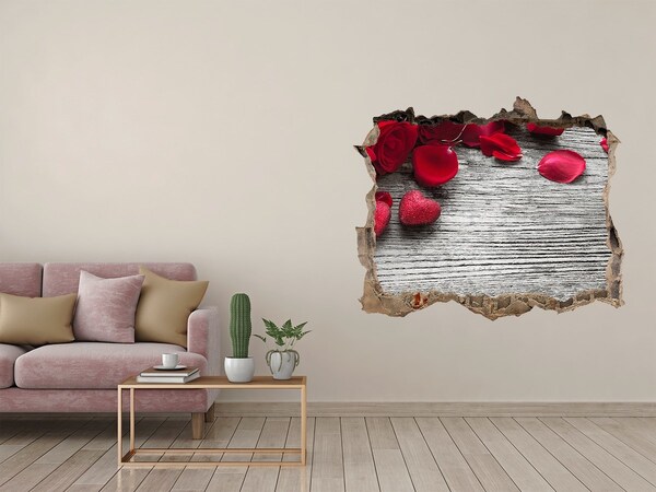 Sticker buco nel muro Spazio romantico con rose