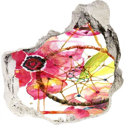 Trompe l'oeil buco nel muro Sogno di fiori nel buco nel muro