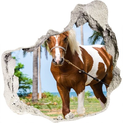Finto buco nel muro 3D Un cavallo ai tropici