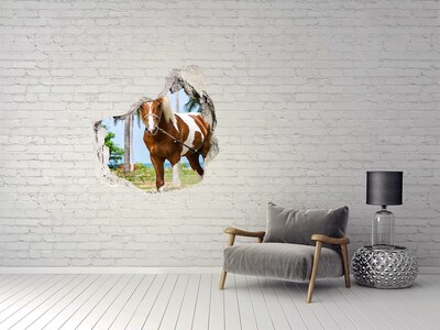 Finto buco nel muro 3D Un cavallo ai tropici