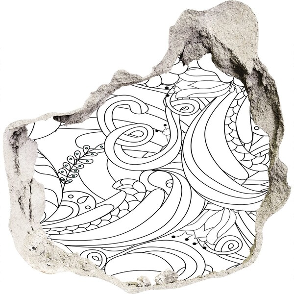 Trompe l'oeil buco nel muro Motivo floreale nel buco nel muro