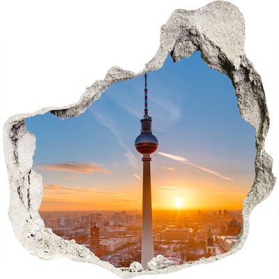 Trompe l'oeil buco nel muro Tramonto su Berlino