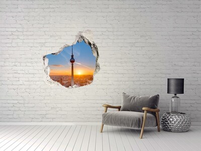 Trompe l'oeil buco nel muro Tramonto su Berlino