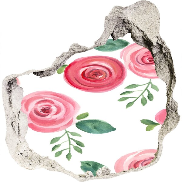 Finto buco nel muro 3D Fiore nel buco nel muro