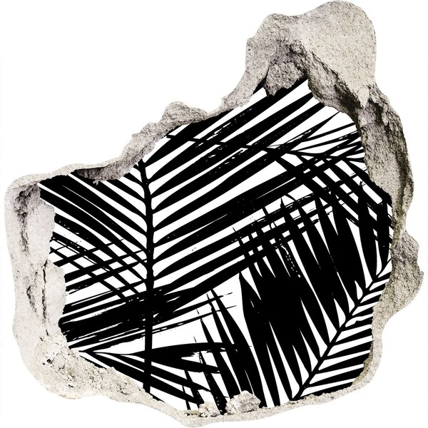 Finto buco nel muro 3D Foglie tropicali in un buco nel muro