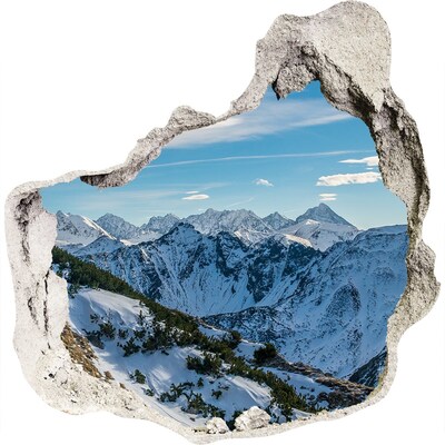 Finto buco nel muro 3D Paesaggio montano invernale