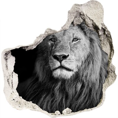 Finto buco nel muro 3D Leone in un buco nel muro